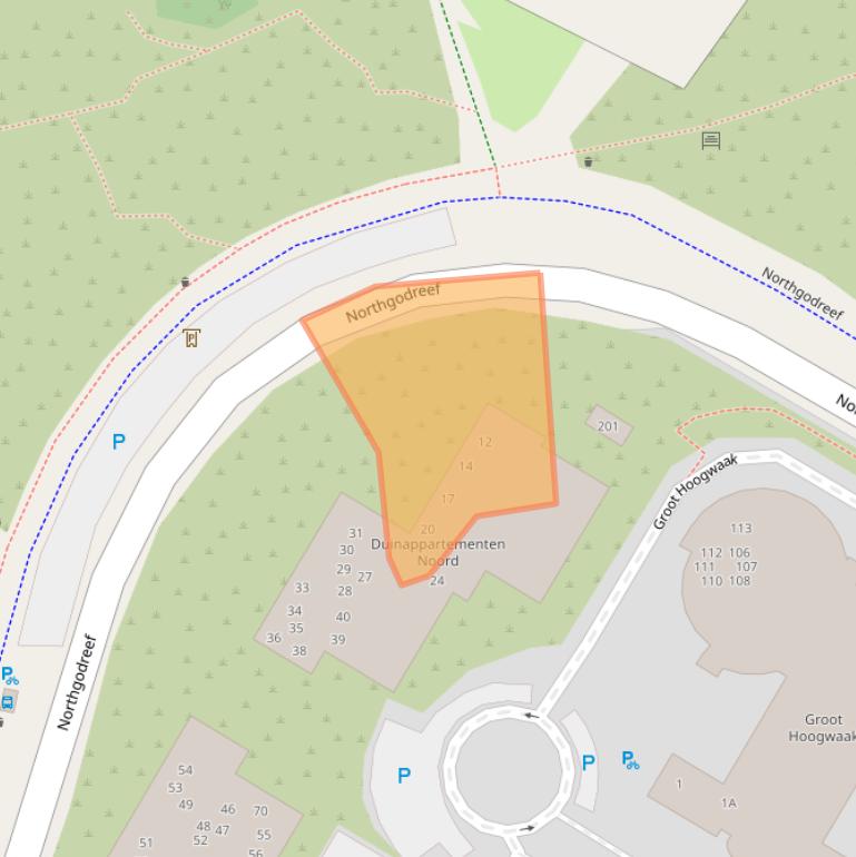 Kaart van postcodegebied 2202TH.