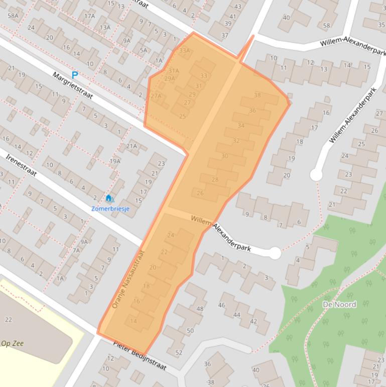 Kaart van postcodegebied 2202TL.