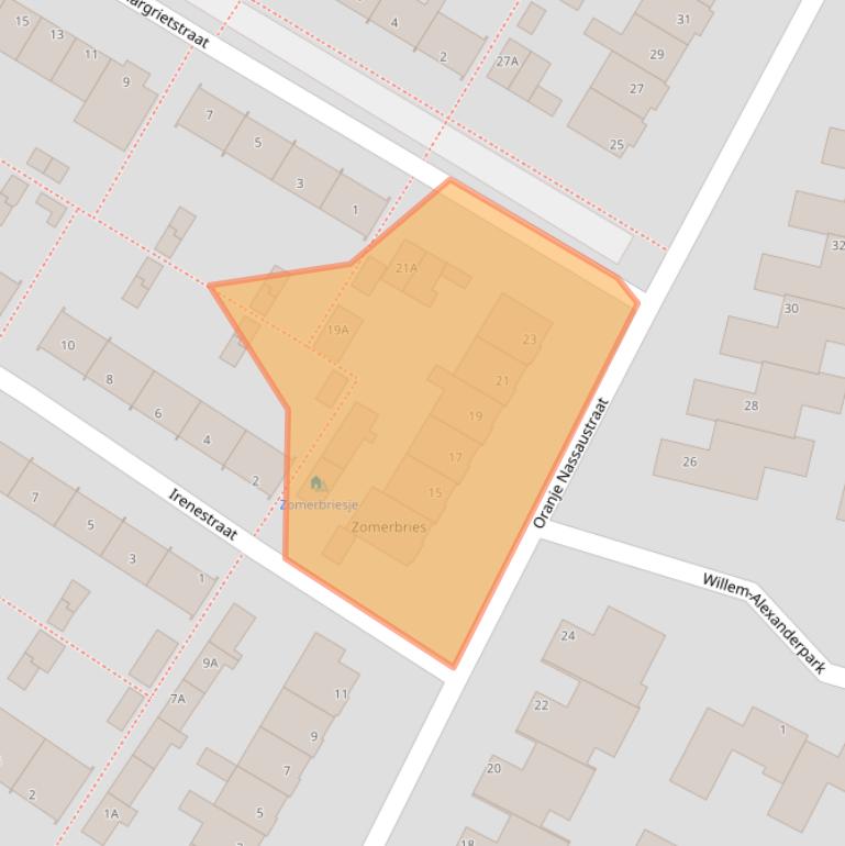 Kaart van postcodegebied 2202TM.