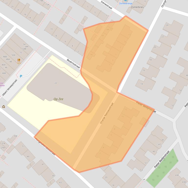 Kaart van postcodegebied 2202TN.