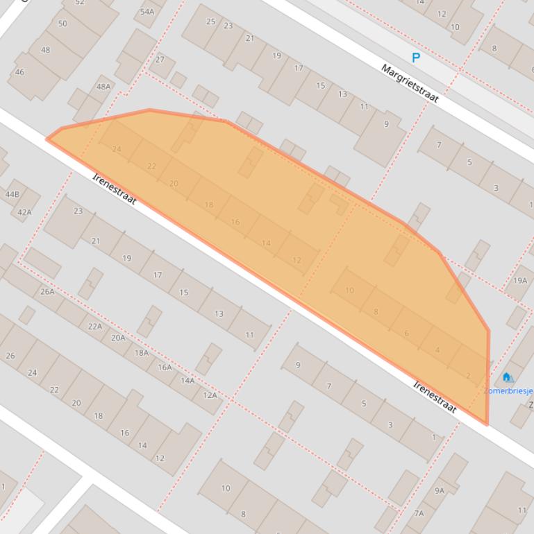 Kaart van postcodegebied 2202TP.