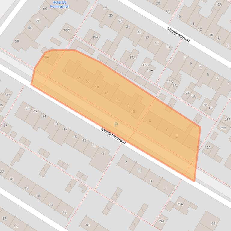 Kaart van postcodegebied 2202TS.