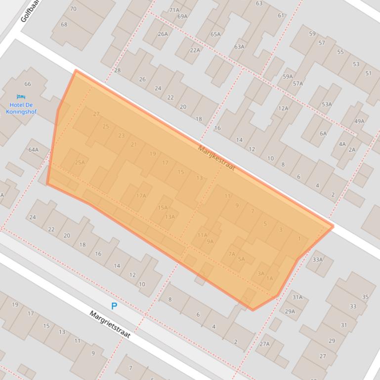 Kaart van postcodegebied 2202TW.