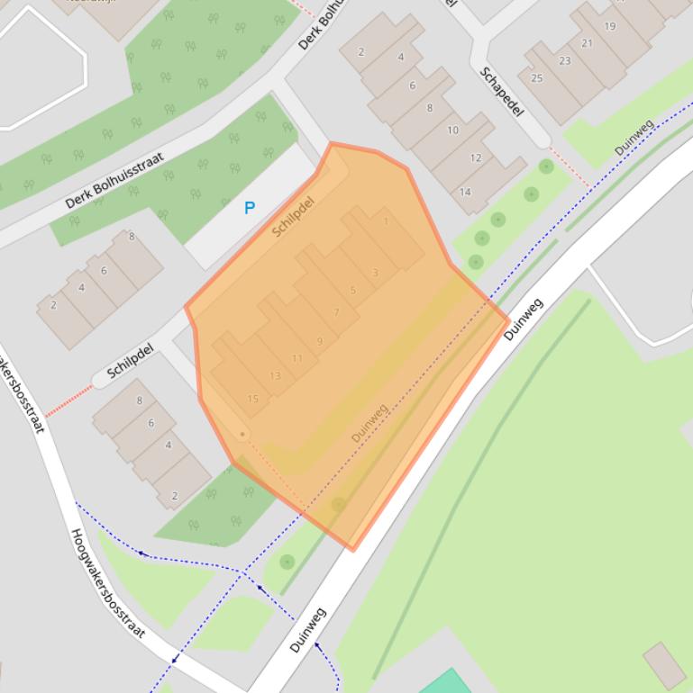 Kaart van postcodegebied 2202VA.