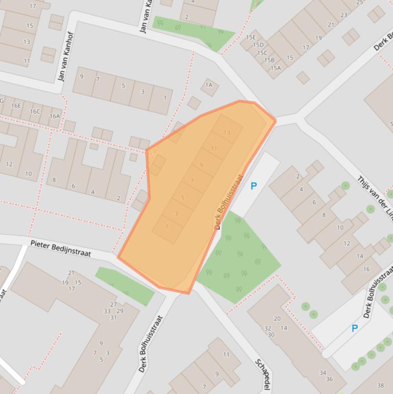 Kaart van postcodegebied 2202VD.