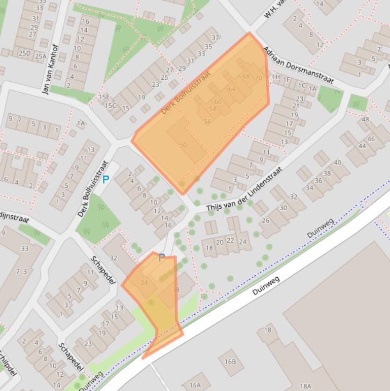 Kaart van postcodegebied 2202VH.