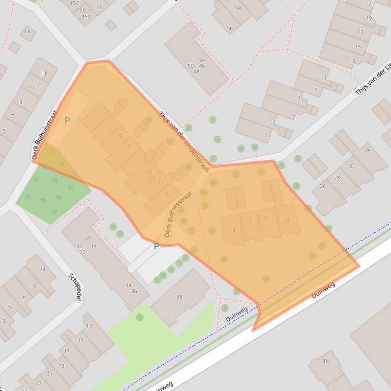 Kaart van postcodegebied 2202VP.