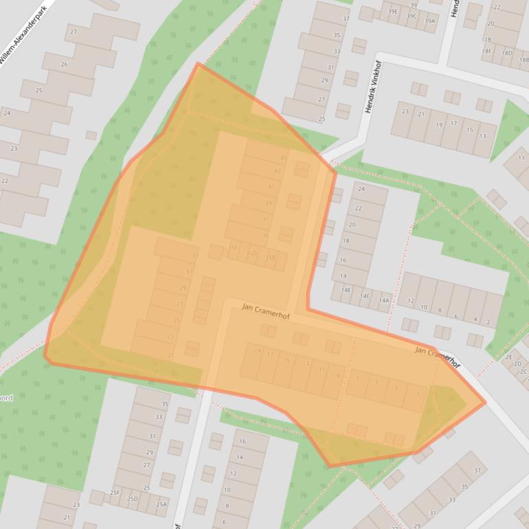 Kaart van postcodegebied 2202VS.
