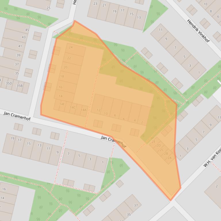 Kaart van postcodegebied 2202VT.
