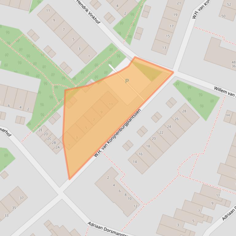 Kaart van postcodegebied 2202XA.