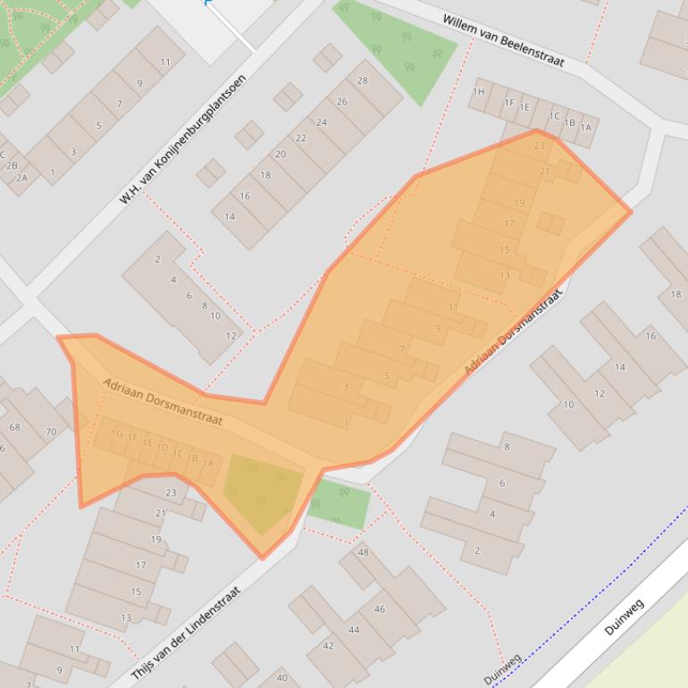 Kaart van postcodegebied 2202XC.