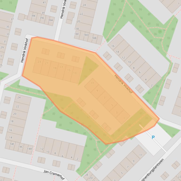 Kaart van postcodegebied 2202XH.