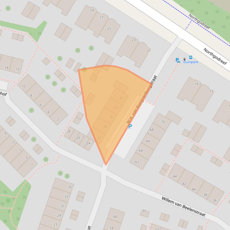 Kaart van postcodegebied 2202XN.