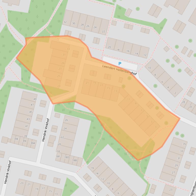 Kaart van postcodegebied 2202XS.