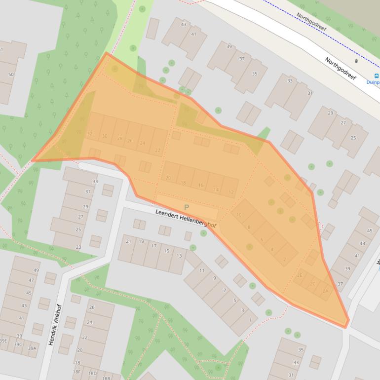 Kaart van postcodegebied 2202XT.