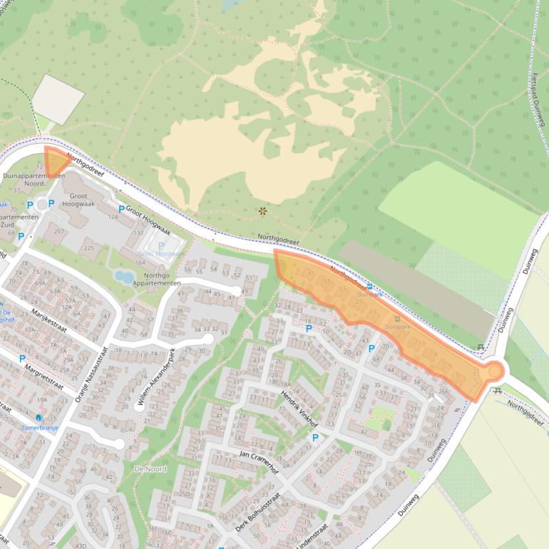 Kaart van postcodegebied 2202XZ.