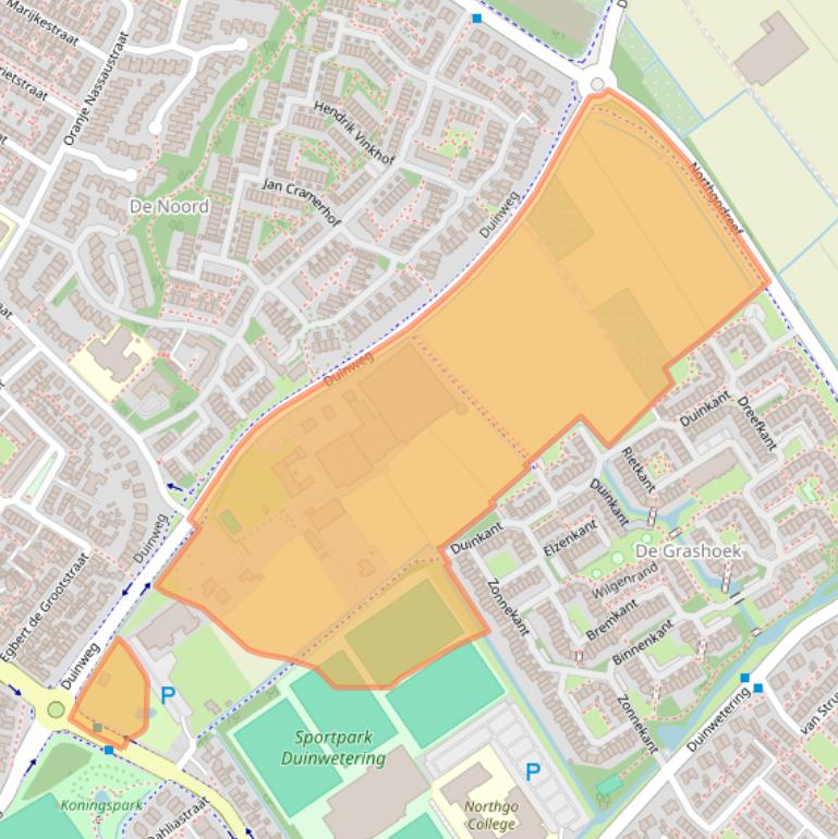 Kaart van postcodegebied 2202ZN.