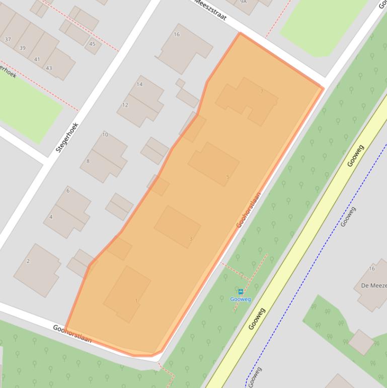 Kaart van postcodegebied 2203BA.