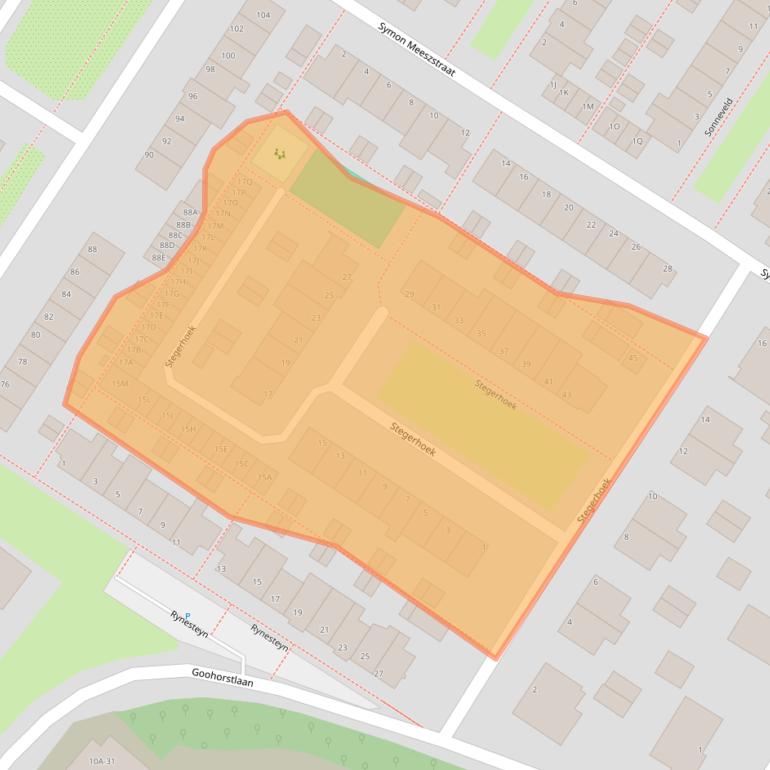 Kaart van postcodegebied 2203BD.