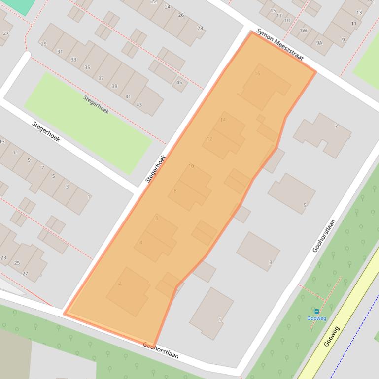 Kaart van postcodegebied 2203BE.