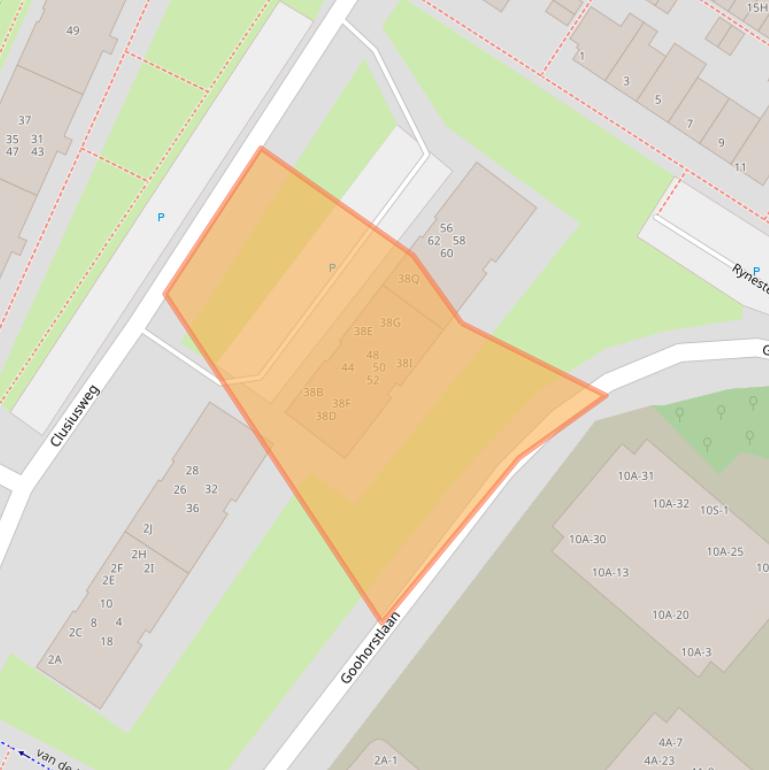 Kaart van postcodegebied 2203CC.