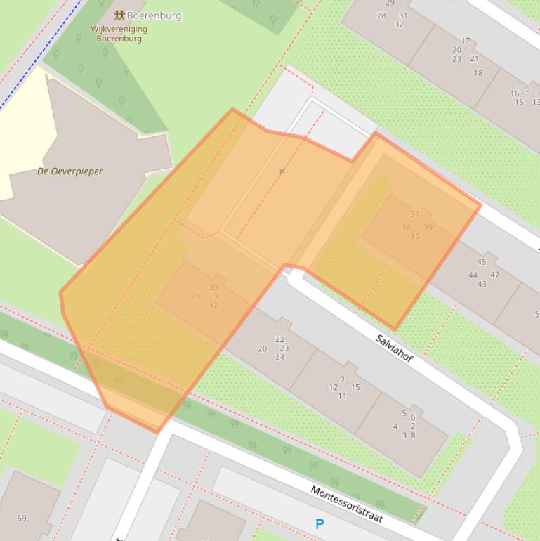 Kaart van postcodegebied 2203EC.