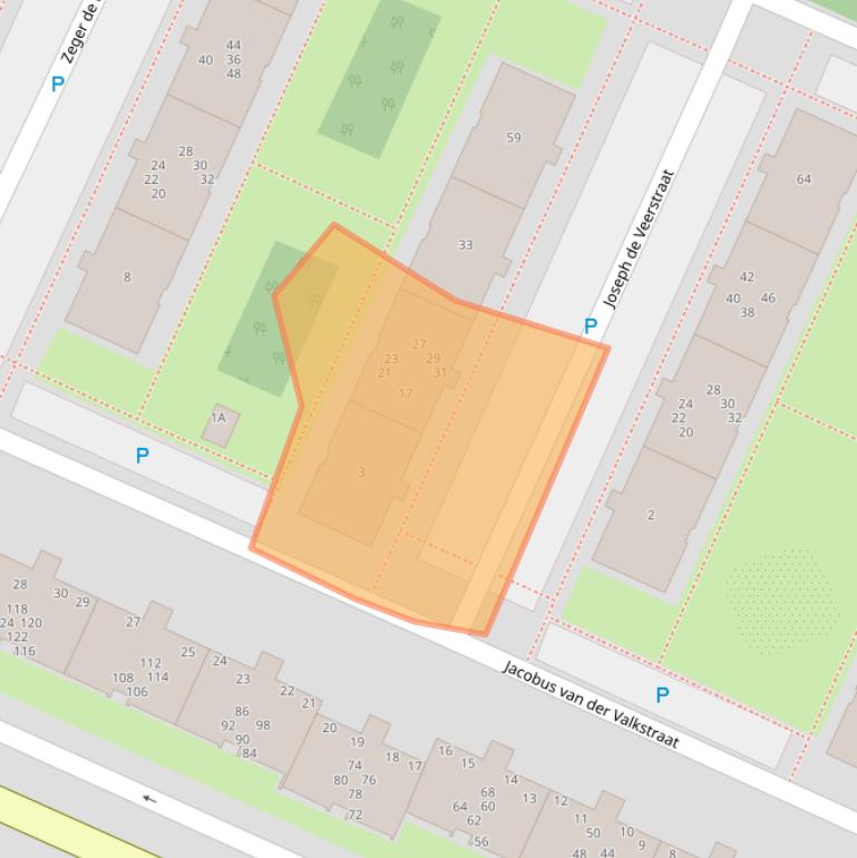 Kaart van postcodegebied 2203EL.