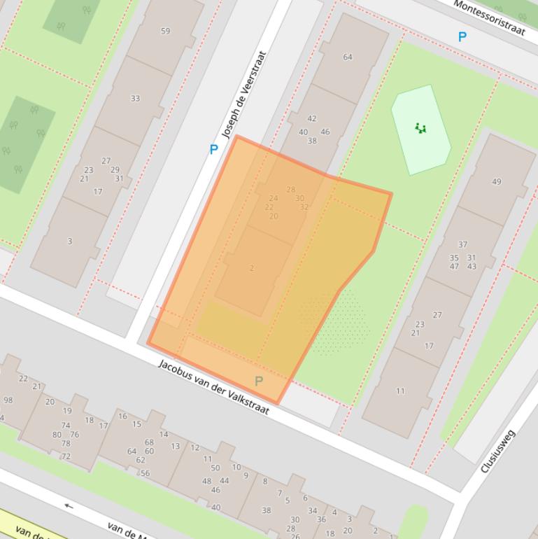 Kaart van postcodegebied 2203EN.