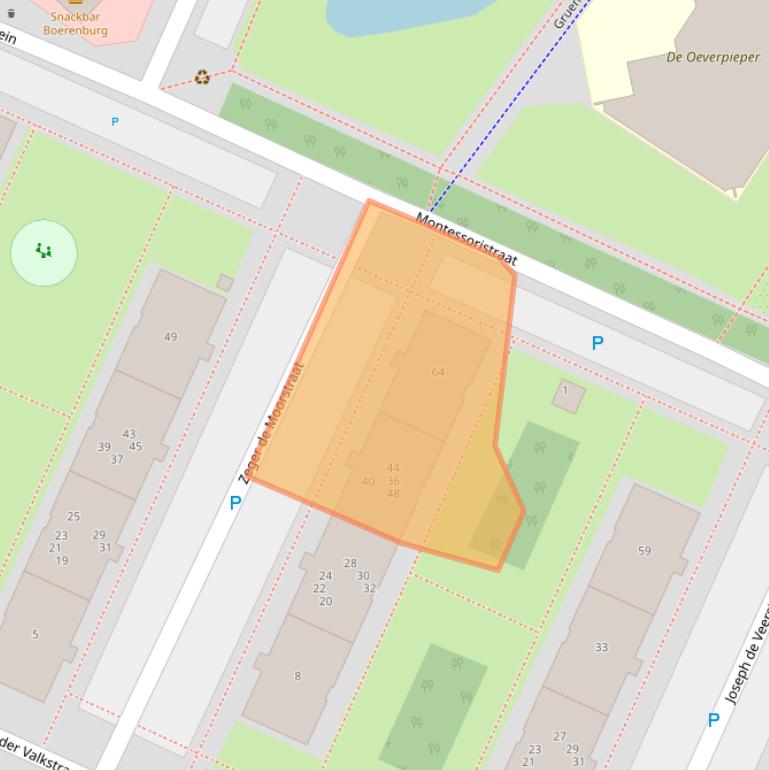 Kaart van postcodegebied 2203EV.