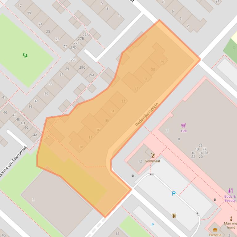 Kaart van postcodegebied 2203GD.