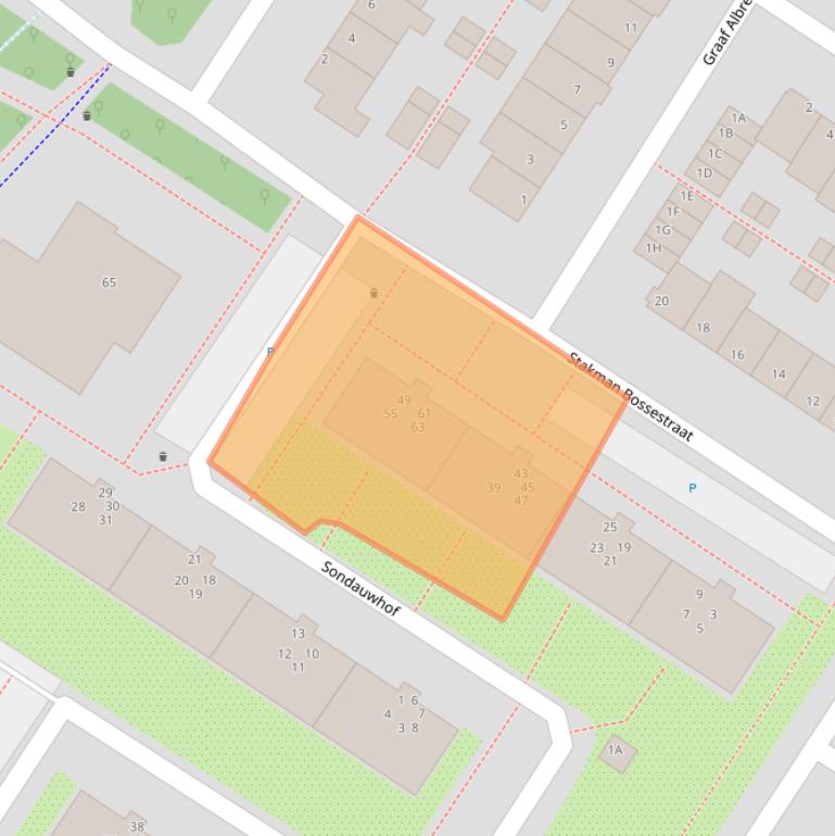 Kaart van postcodegebied 2203GG.