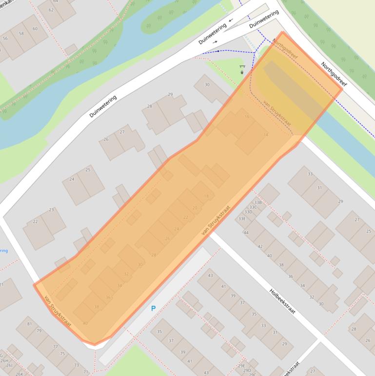 Kaart van postcodegebied 2203HG.