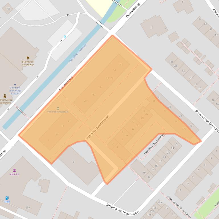 Kaart van postcodegebied 2203HN.