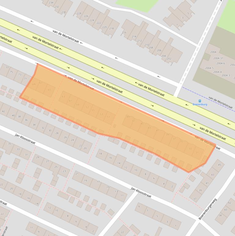 Kaart van postcodegebied 2203JB.
