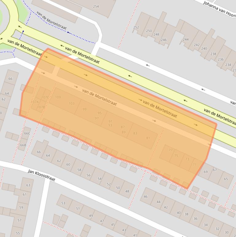 Kaart van postcodegebied 2203JC.