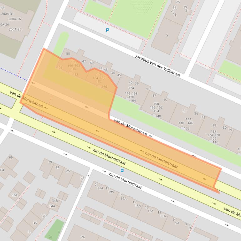 Kaart van postcodegebied 2203JK.