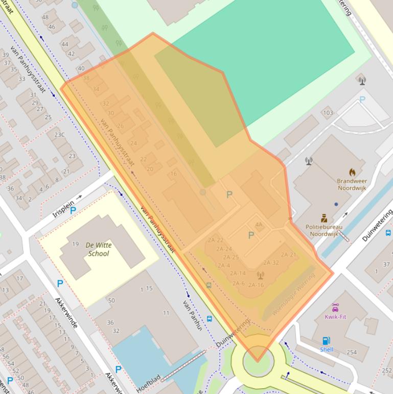 Kaart van postcodegebied 2203JR.