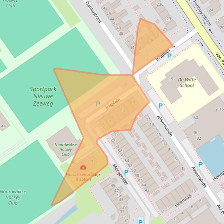 Kaart van postcodegebied 2203JT.