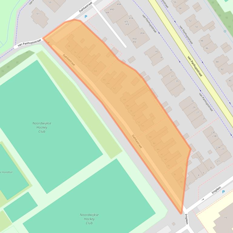 Kaart van postcodegebied 2203JV.