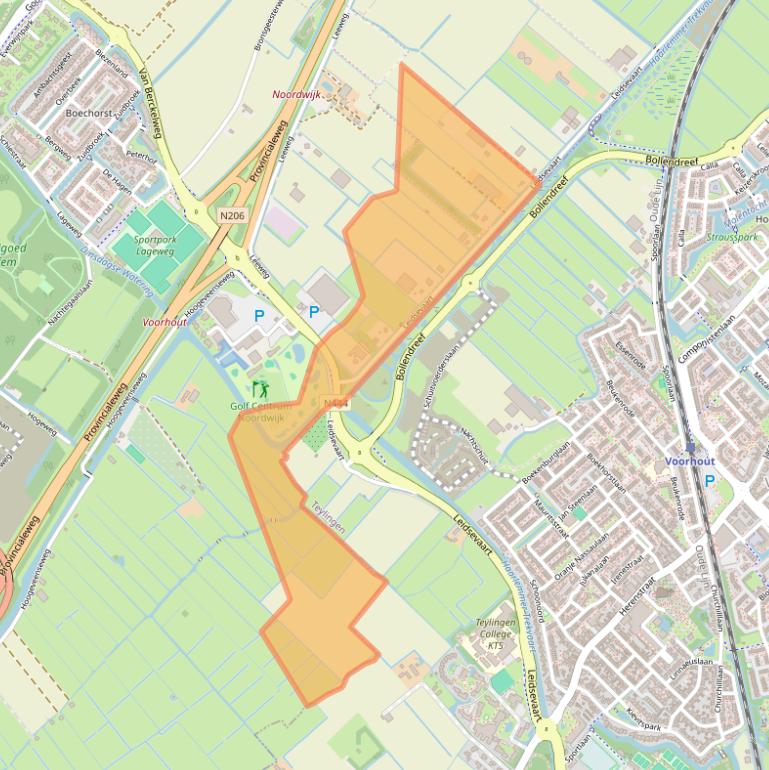 Kaart van postcodegebied 2203LC.