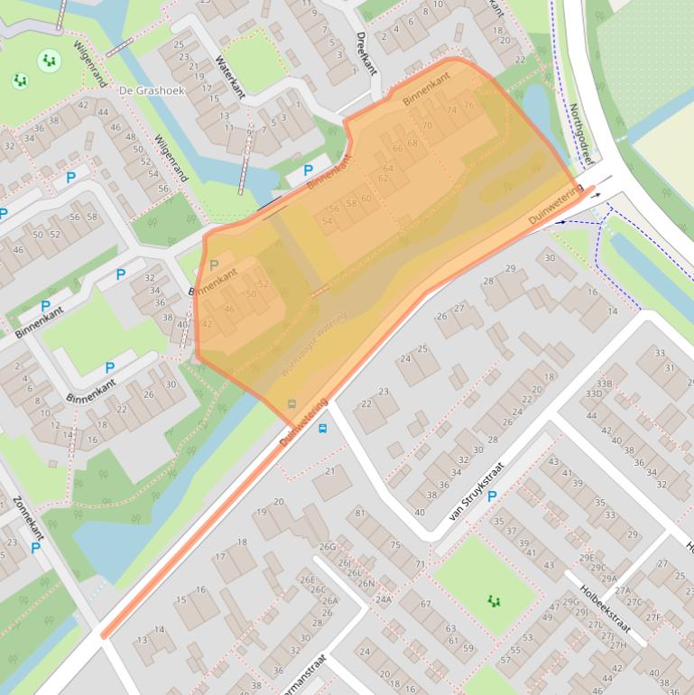 Kaart van postcodegebied 2203NE.
