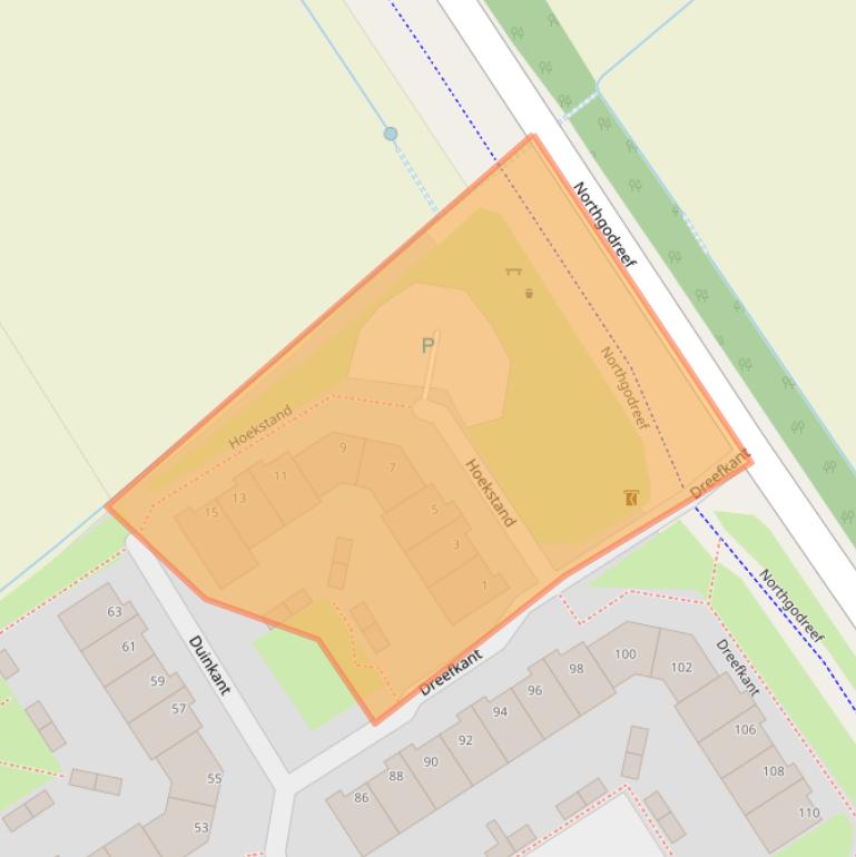 Kaart van postcodegebied 2203NZ.