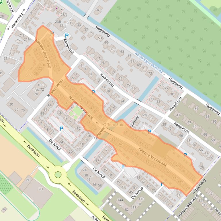 Kaart van postcodegebied 2203ZC.