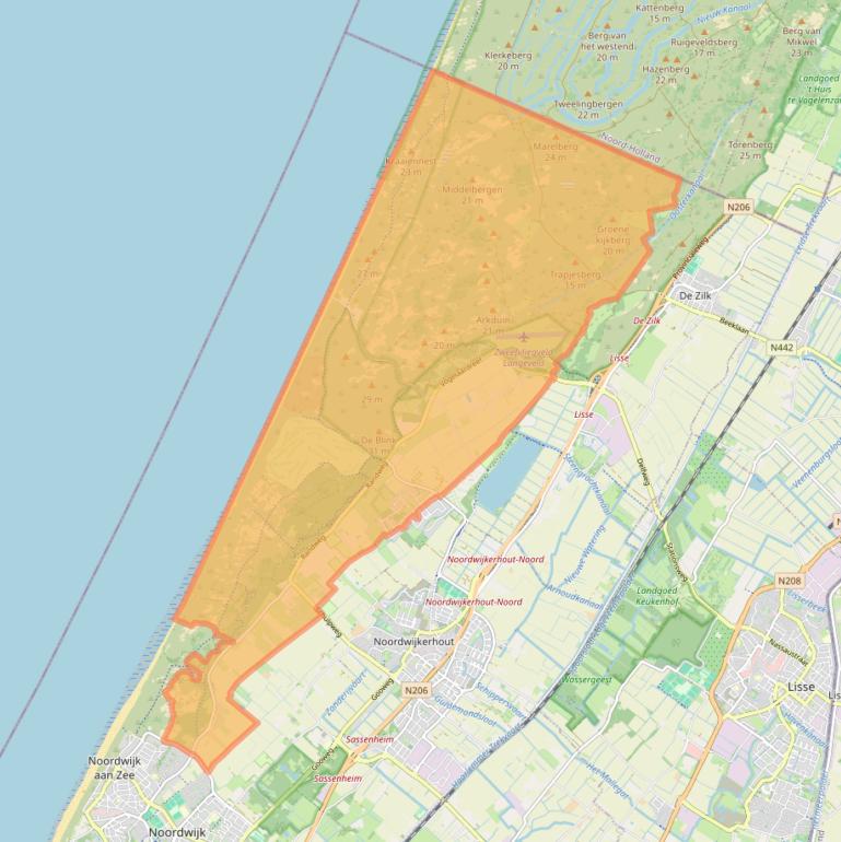 Kaart van postcodegebied 2204.