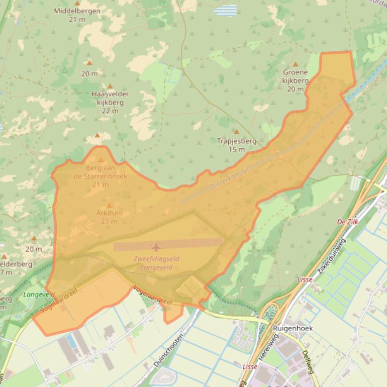 Kaart van postcodegebied 2204AA.