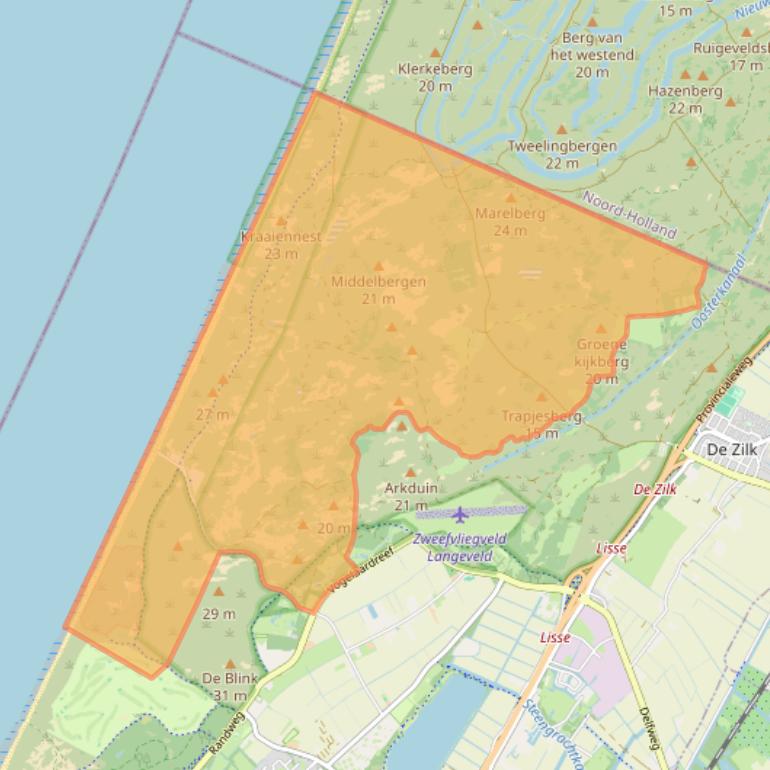 Kaart van postcodegebied 2204AH.