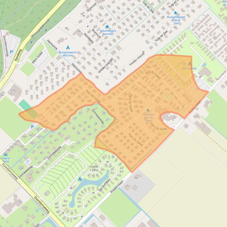Kaart van postcodegebied 2204AX.