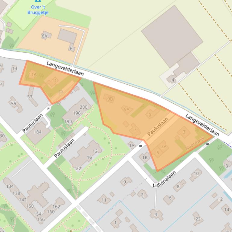 Kaart van postcodegebied 2204BB.