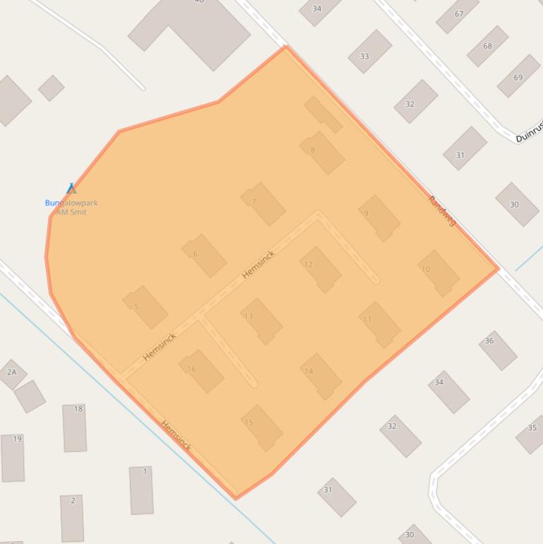 Kaart van postcodegebied 2204BJ.