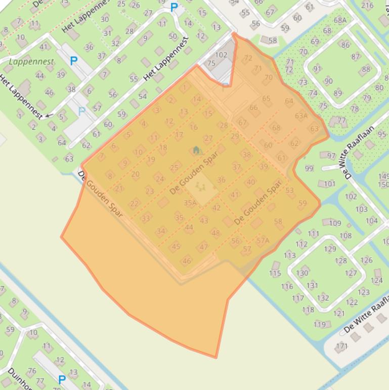 Kaart van postcodegebied 2204BP.